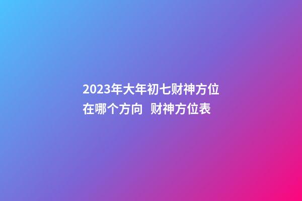 2023年大年初七财神方位在哪个方向   财神方位表